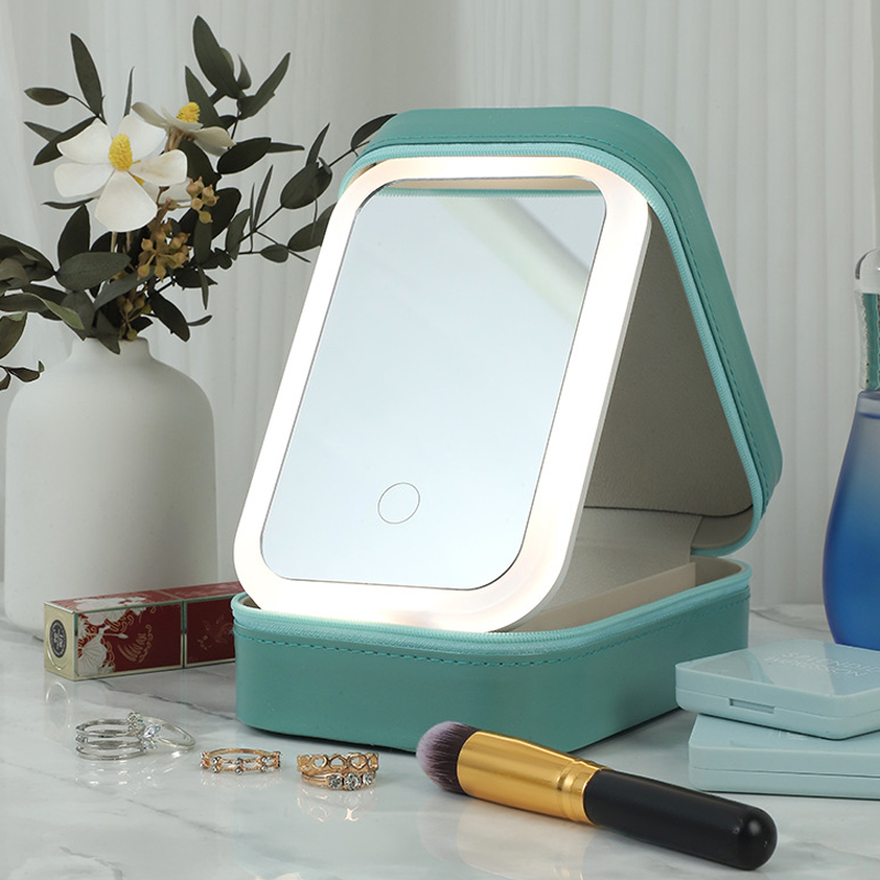 Justerbar sminkspegel med LED i tre färger (🎁Med 5x/10x/15x förstorande spegel)