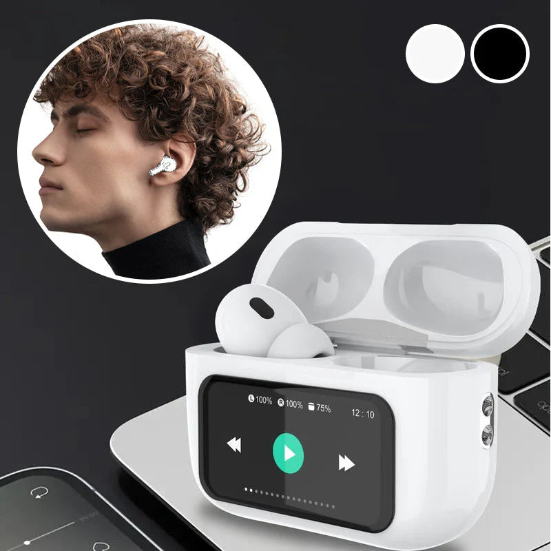 In-ear Bluetooth-hörlurar med skärmdisplay