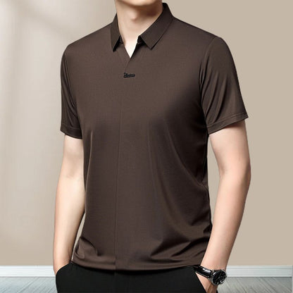 🎁 Hot Sale 49% OFF ⏳ Casual T-shirt för män med revers som andas och är rynkfri